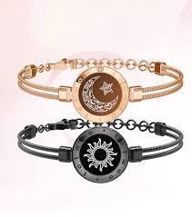 Gifted Package Sun Moon Touch Bracelets with Milan Rope Silver