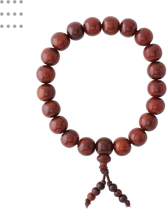 Handmade Red Sandalwood Carved Red Date Beads Bracelet