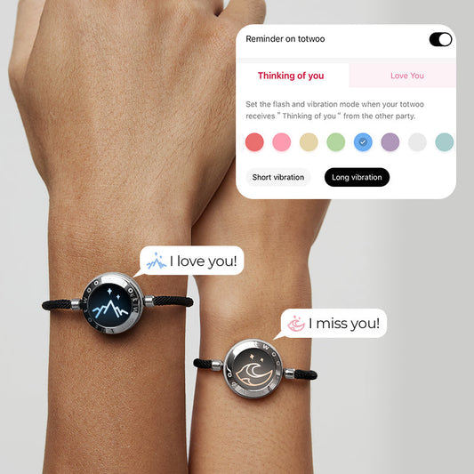 Mountain Sea Smart Vibration Bracelets with Milan Rope Black Rose Gold