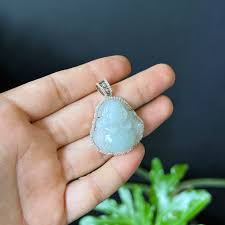 Natural A Grade Jadeite One Thought Tibetan Silver Prayer Wheel Pendant