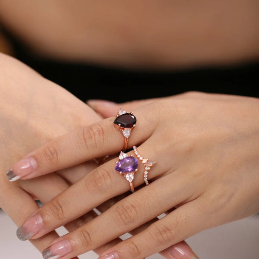 Natural Amethyst Necklace Handmade Clavicle Chain Necklace for Women