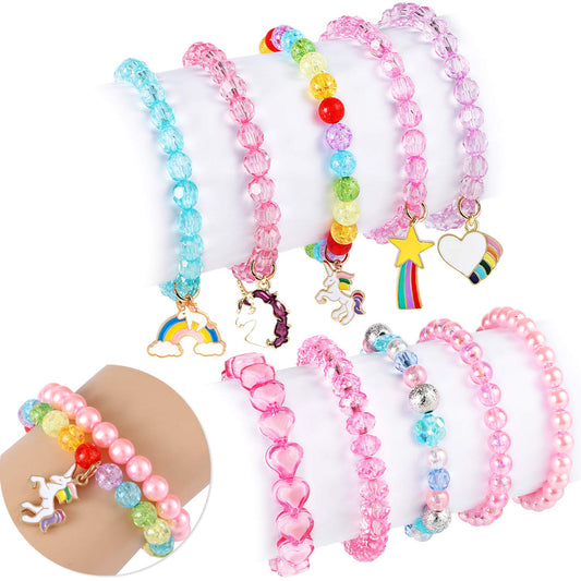 Natural Crystal Bracelet For Girls New Colorful Crystal Gradient Rainbow Bracelet