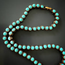 Retro Artificial Turquoise Necklace Light Luxury Clavicle Chain Necklace For Women