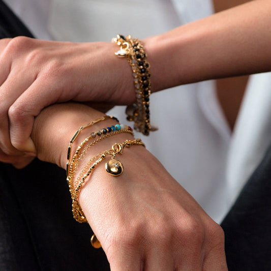 Styling with Buddha Stones Green Tourmaline Charm Bracelet