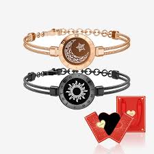 Sun Moon Smart Vibration Bracelets With Snake Chain Black Silver