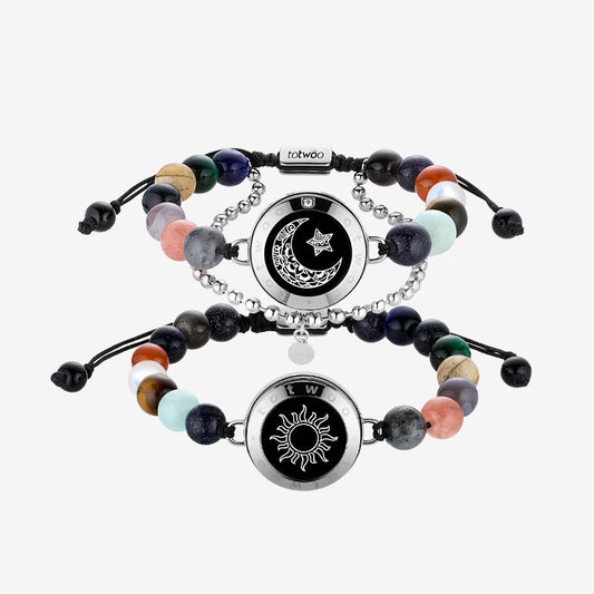 Sun Moon Touch Bracelets Snake Chain Braided Cord