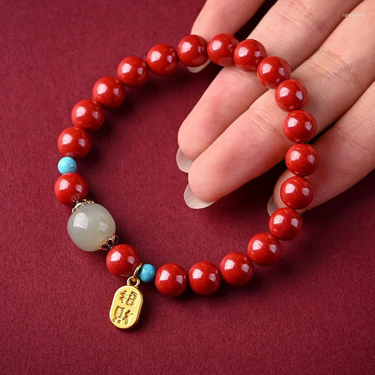 The Beauty of Buddha Stones Cinnabar Beaded Bracelets