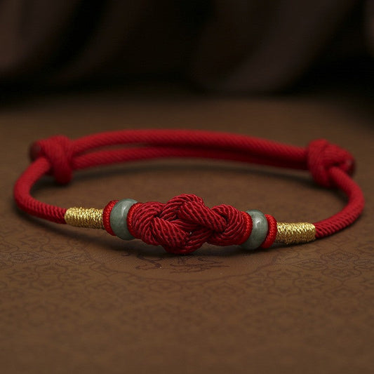 The Lucky Significance of Buddha Stones Red String Jade Bracelet