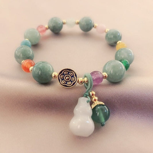 The Power of Natural Myanmar A Grade Jadeite Lotus Bead Bracelet