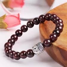 The Pure Beauty of Buddha Stones Natural Garnet Golden Beads Bracelet