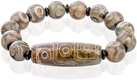 Trendy Style: Embracing Buddha Stones Tibetan Nine Eye Dzi Bead Bracelet