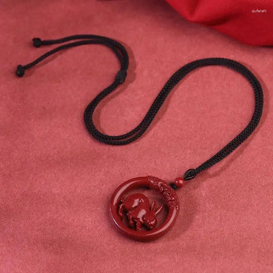 Wearing Buddha Stones Cinnabar Zodiac Blessing Necklace