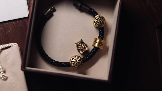 a box with a bracelet inside of it