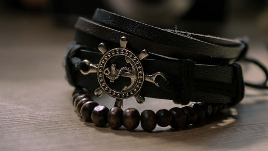a close up of a bracelet on a table