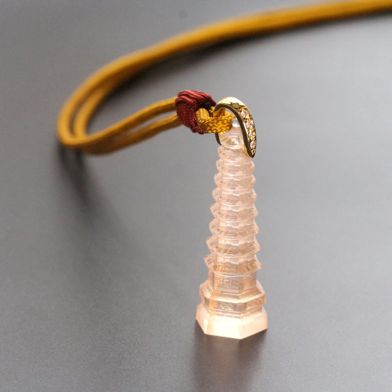 Collar de la sabiduría de la antigua pagoda Liuli con piedras de Buda 