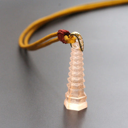 Collar de la sabiduría de la antigua pagoda Liuli con piedras de Buda 