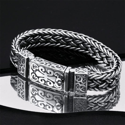 Buddha Stones Retro Vine Totem Muster Geflochtenes Heilkettenarmband