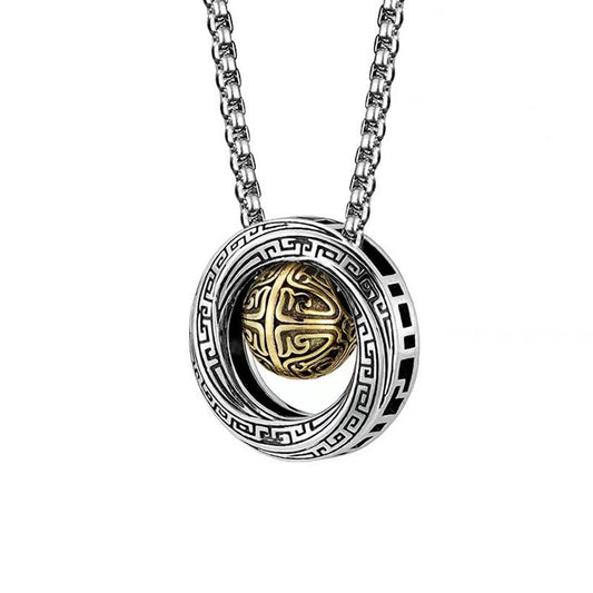 Collar con colgante de cobre con cuentas de la suerte de Mobius y piedras de Buda