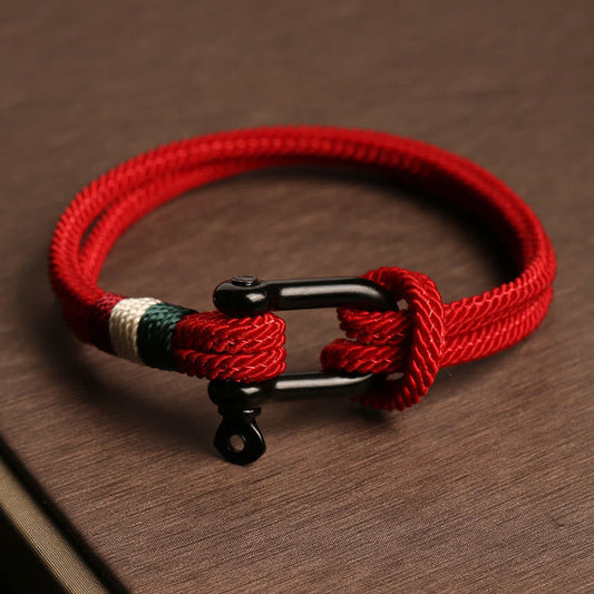 Pulsera de acero inoxidable con hebilla de la suerte y diseño simple de piedras de Buda