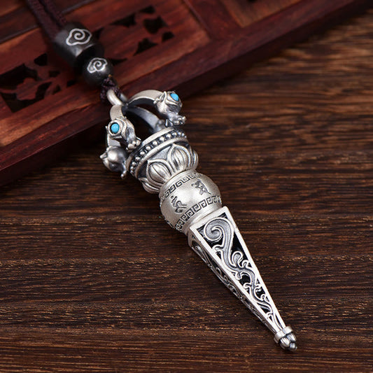 Colgante de collar giratorio con diseño de sabiduría de Buda, Om Mani Padme Hum tibetano, Dorje Vajra