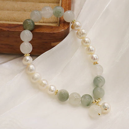 Buddha Stones Armband mit natürlicher Jadeperle und heilender Aufrichtigkeit 