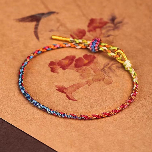 Pulsera de cuerda colorida con piedras de Buda, hecha a mano, para niños y adultos
