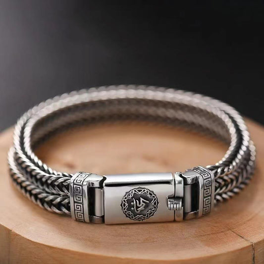 Pulsera trenzada con piedras de Buda, Om Mani Padme Hum, pureza y paz