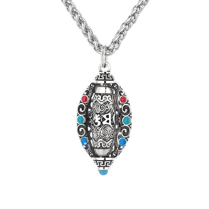 Collar con colgante giratorio de piedras de Buda tibetano Om Mani Padme Hum de pureza 