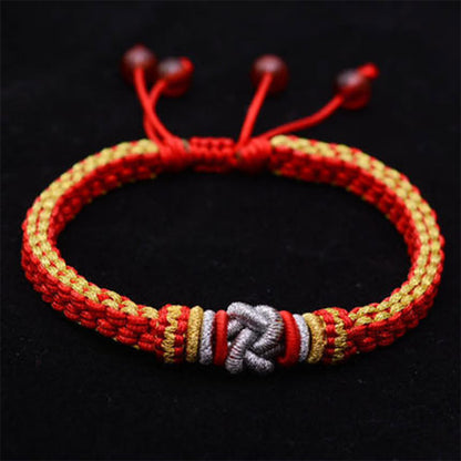 Buddha-Steine, buntes Seil, wahre Liebe, Knoten, Glück, handgefertigtes Armband 