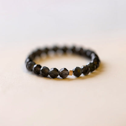 Anillo de obsidiana negra ultrafina de 3 mm