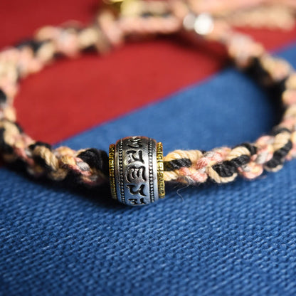 Pulsera hecha a mano con piedras de Buda Zakiram, diosa de la riqueza, Om Mani Padme Hum y la paz. 