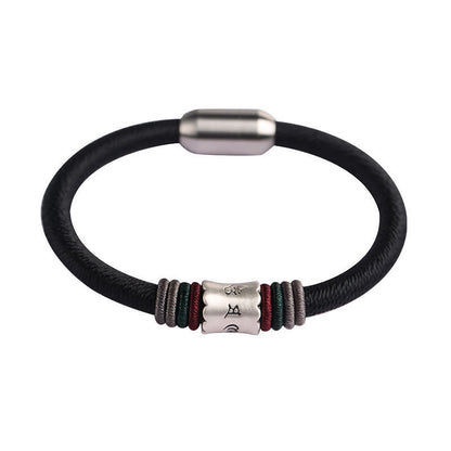 Pulsera con hebilla magnética de la paz Om Mani Padme Hum en plata de ley 999 con piedras de Buda