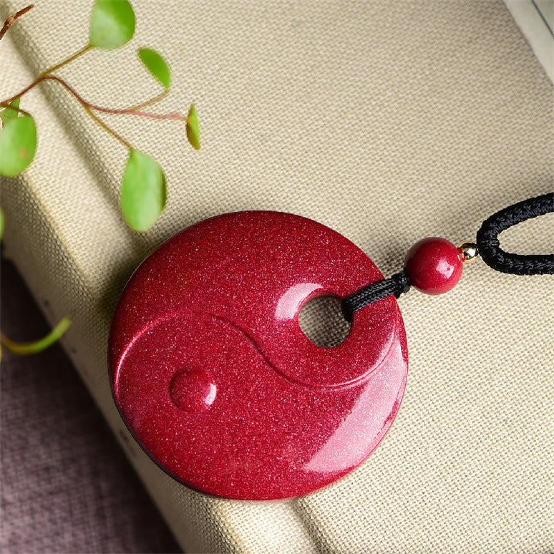 Colgante de collar con bendición de cinabrio natural con forma de calabaza del zodiaco chino Yin Yang de Buda sonriente con piedras de Buda 