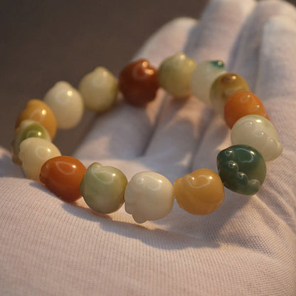 Pulsera de piedras de Buda con semillas de Bodhi multicapa y linda huella de gato para una armonía tranquila