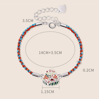 Buddha Stones 925 Sterling Silber Zongzi Muster Glück Mehrfarbig Handgefertigtes Armband 