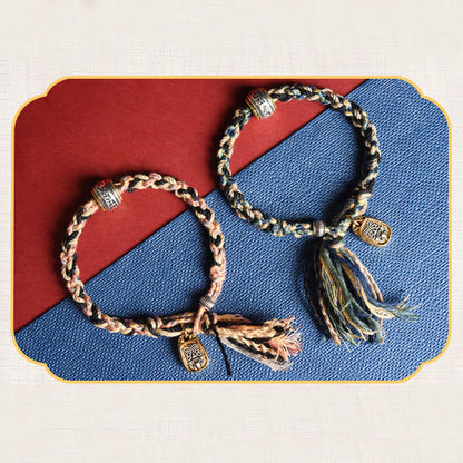 Pulsera hecha a mano con piedras de Buda Zakiram, diosa de la riqueza, Om Mani Padme Hum y la paz. 