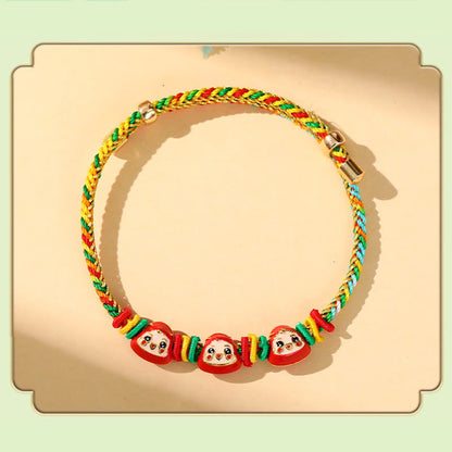 Buddha Steine ​​Bunte Seil Zongzi Muster Glück Handgemachte Kind Erwachsene Armband