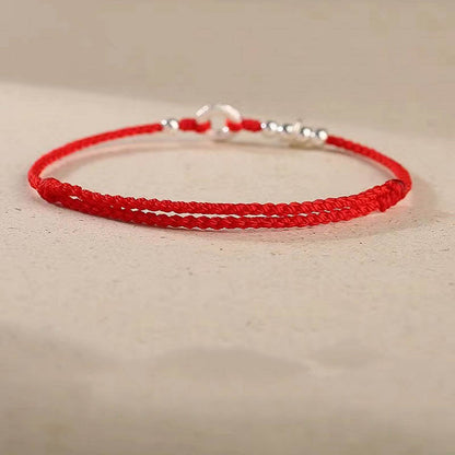 Buddha Stones 925 Sterling Silver Auspicious Clouds Peace Buckle Safe And Sound Bracelet Anklet