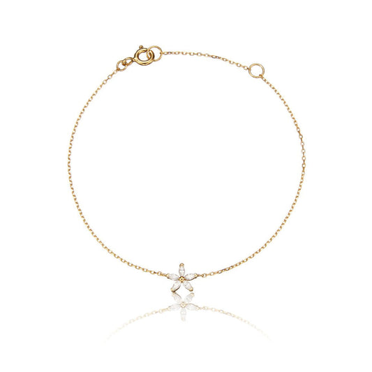Gold Diamond Style Flower Bracelet
