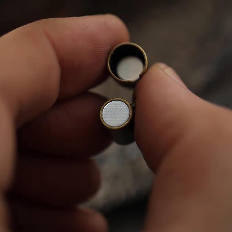 Pulsera con hebilla magnética de cobre y cuero retro con piedras de Buda para la suerte y la curación