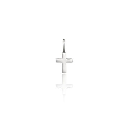 Massiver Weißgold-Charm mit kleinem Kreuz