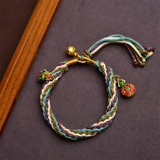 Buddha-Steine, handgefertigt, Gold, schluckendes Tier, Familie, Heilung, Reinkarnation, Knoten, Zopfarmband