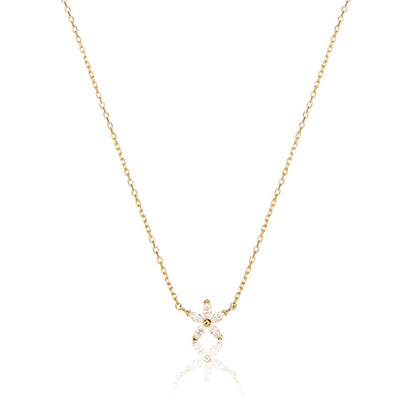 Collar de flores estilo diamante dorado