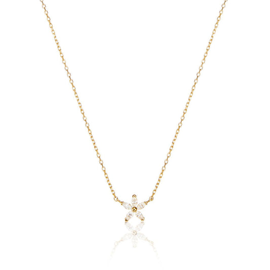 Goldfarbene Blumenkette im Diamant-Stil