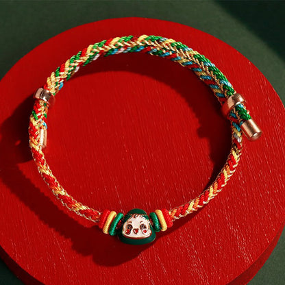 Buddha-Steine, buntes Seil, Zongzi-Muster, Fu-Charakter, Glück, handgefertigtes Armband 