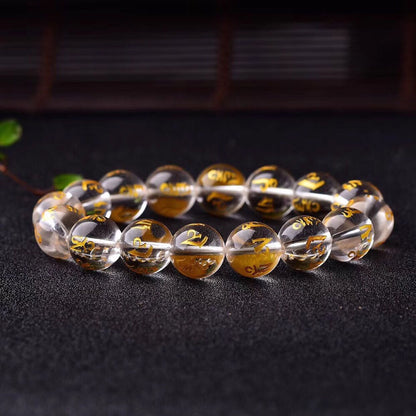 Pulsera de meditación Om Mani Padme Hum con piedras de Buda, cristal blanco del Tíbet, ónix negro
