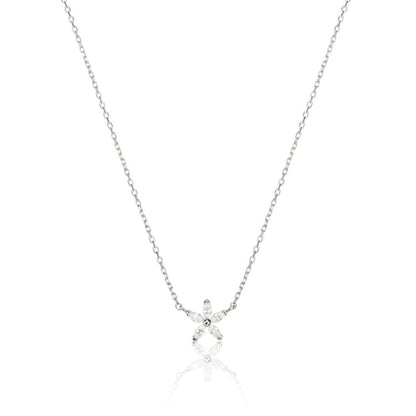 Silberne Blumenkette im Diamant-Stil