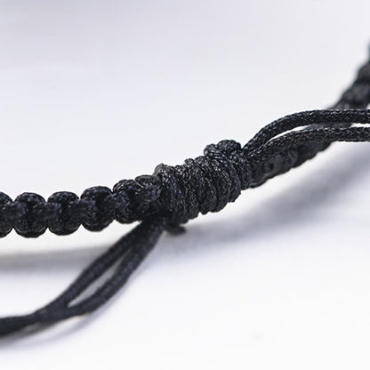 Buddha-Steine, kleines Blatt, rotes Sandelholz, Ebenholz, süßer Katzenkopf, ruhiger Schutz, geflochtenes Armband 