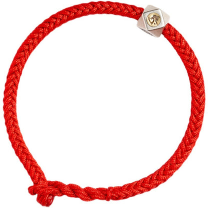 Pulsera trenzada con piedras de Buda en plata de ley 925, hecha a mano, con el zodíaco chino y la protección de la suerte.