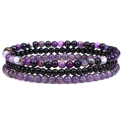 Pulsera espiritual de paz interior con piedras de cristal natural de 3 piezas de Buddha Stones